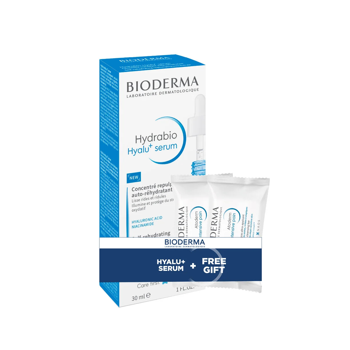 Bioderma Hydrabio Hyalu+ Hydrating Serum 30 ML + Gift: Bioderma Atoderm Intensive Pain