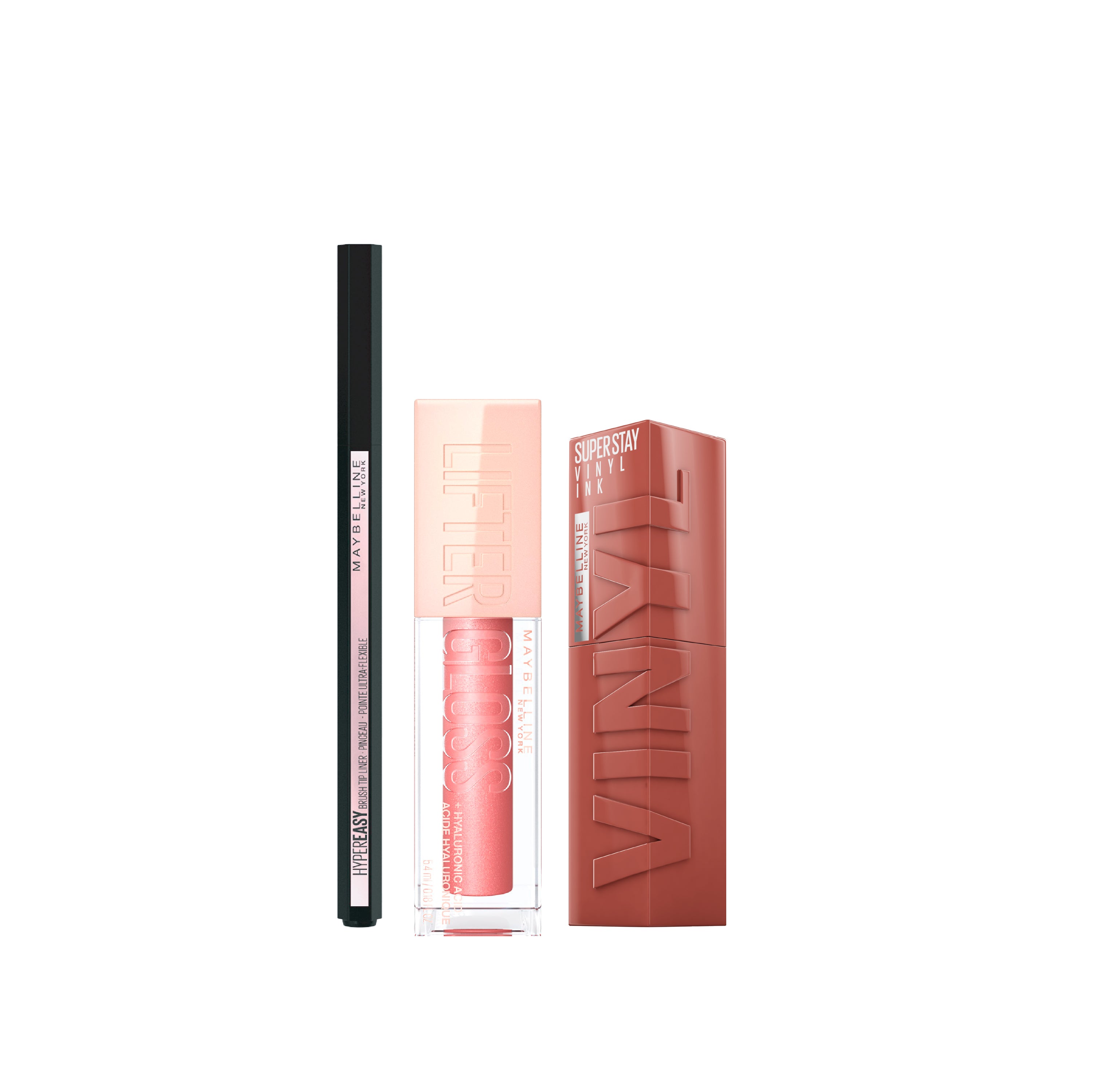 Maybelline リップライナー 3本セット Maybelline Makeup Trio – Hyper Easy Eyeliner + Lifter Gloss +