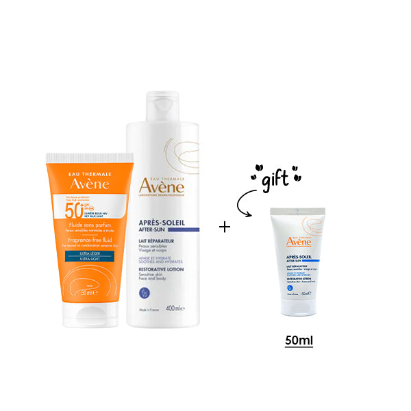 Very High Protection Dry Touch Fluid SPF50+ + After Sun Repair Lotion  + Free Gift