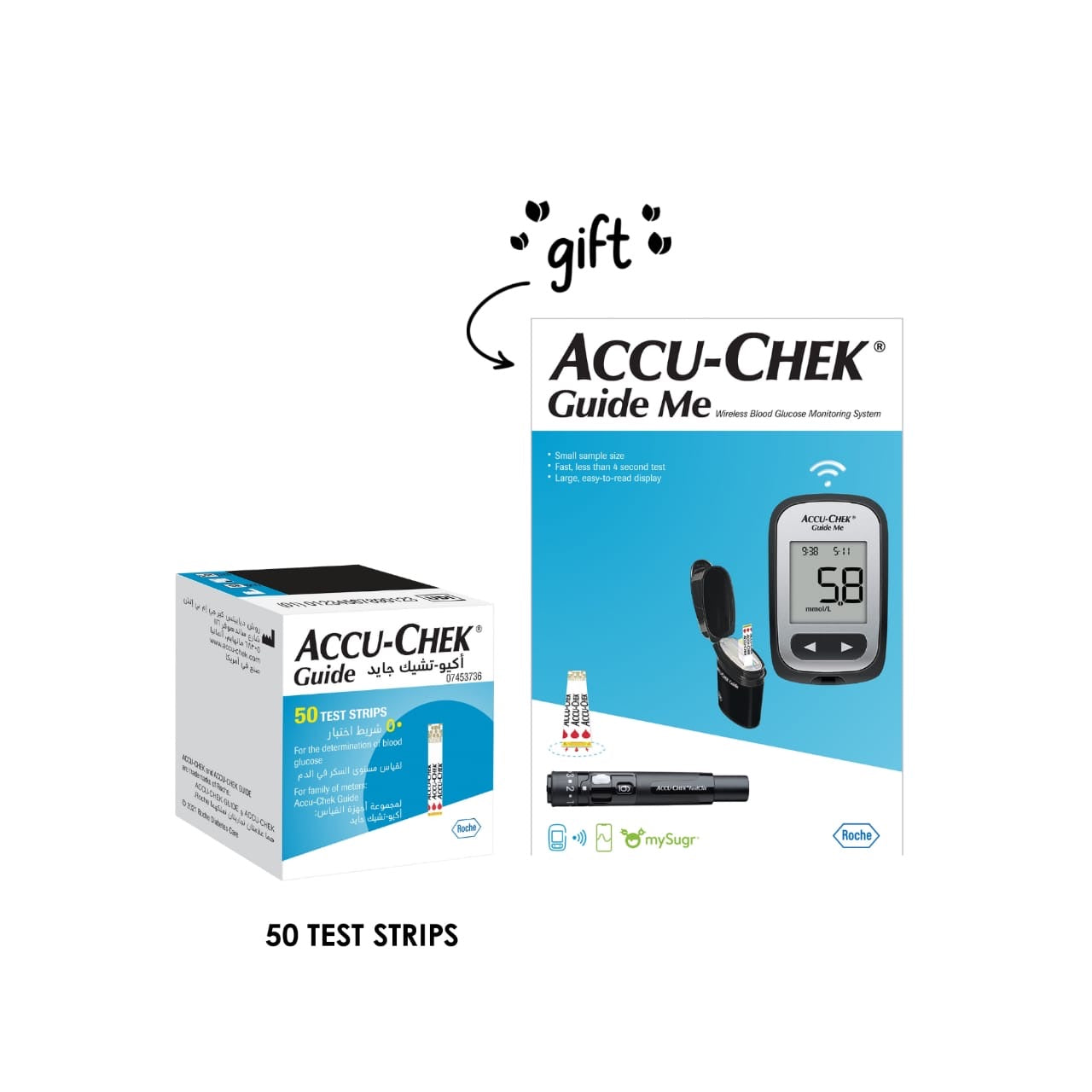 Guide 50 Test Strips + FREE Wireless Blood Glucose Monitoring System
