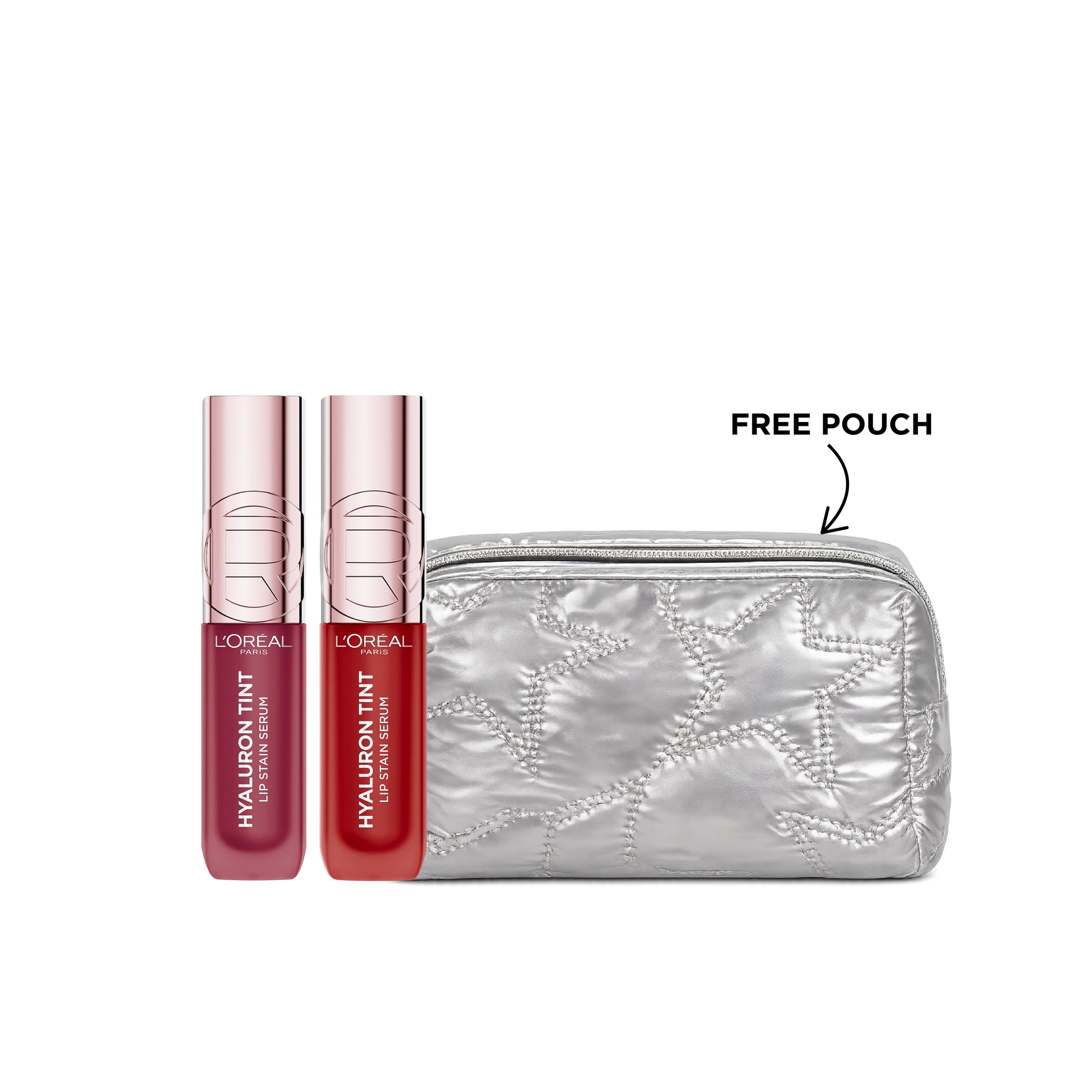 L'Oréal Paris Hyaluron Tint Lip Stain Serum X2 + Gift Pouch