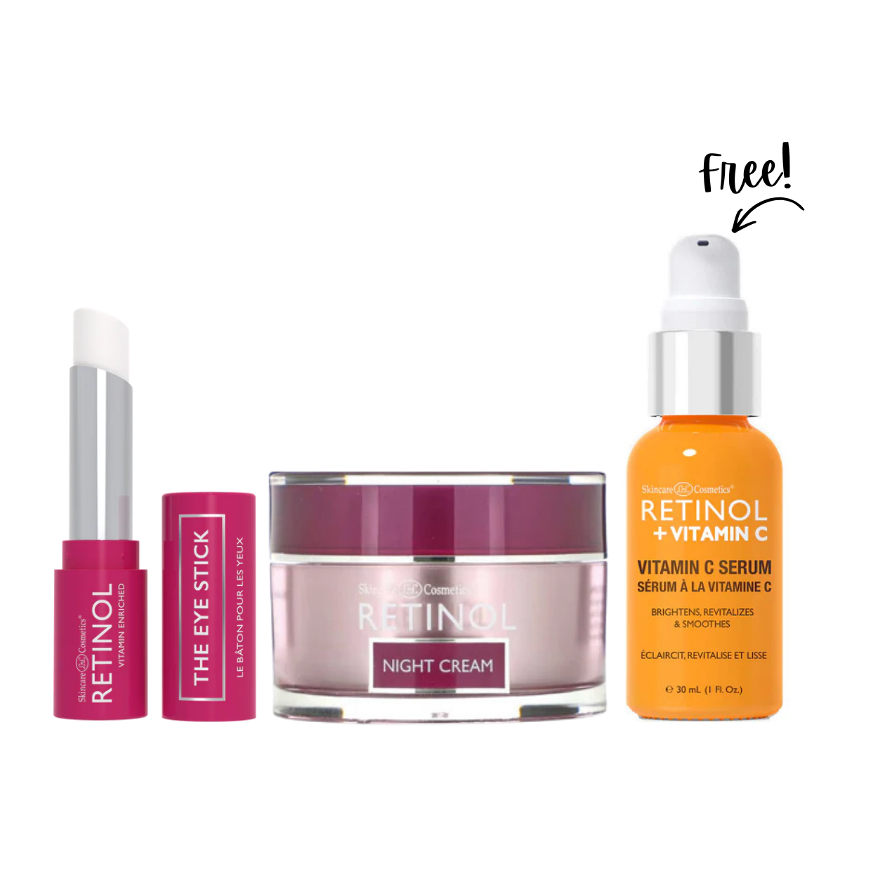 Buy Eye stick + night cream and Get Free Retinol + Vitamin C Serum 30mL