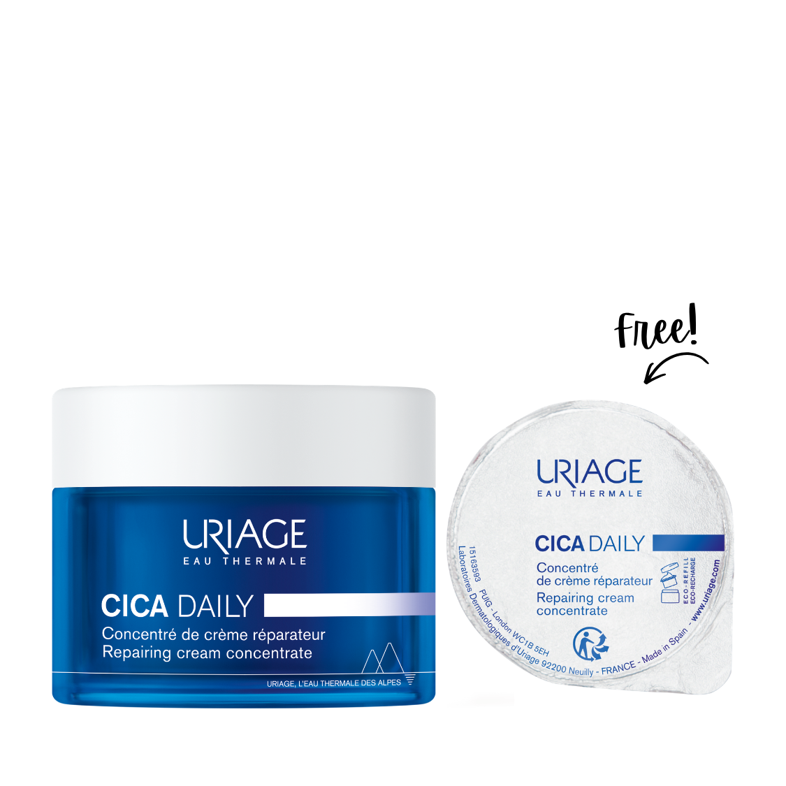 Buy Uriage Cica Daily Repairing Cream Concentrate 50 Ml And Get Cica Daily Refill 50 ml For Free