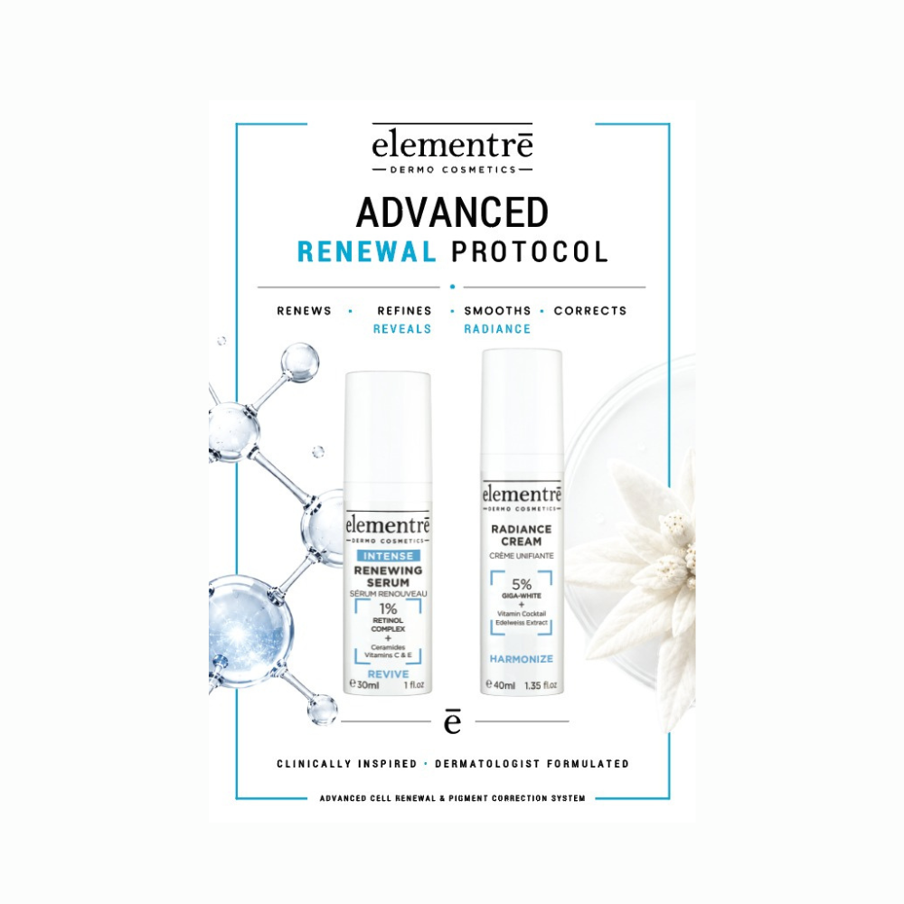 Elementre Advanced Renewal Protocol | 1% Retinol Renewing Serum 30mL + FREE Radiance Cream 40mL