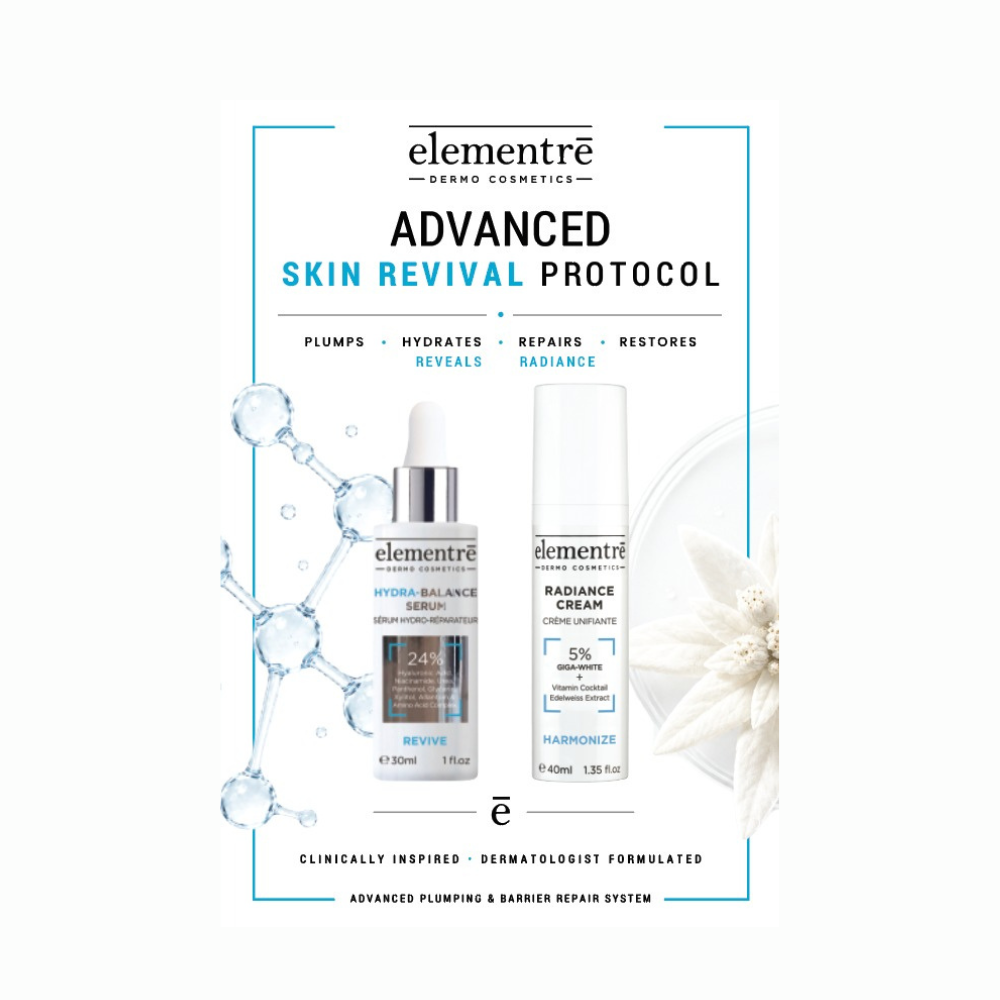 Elementre Advanced Skin Revival Protocol | Hydra Balance Serum 30mL + FREE Radiance Cream 40mL