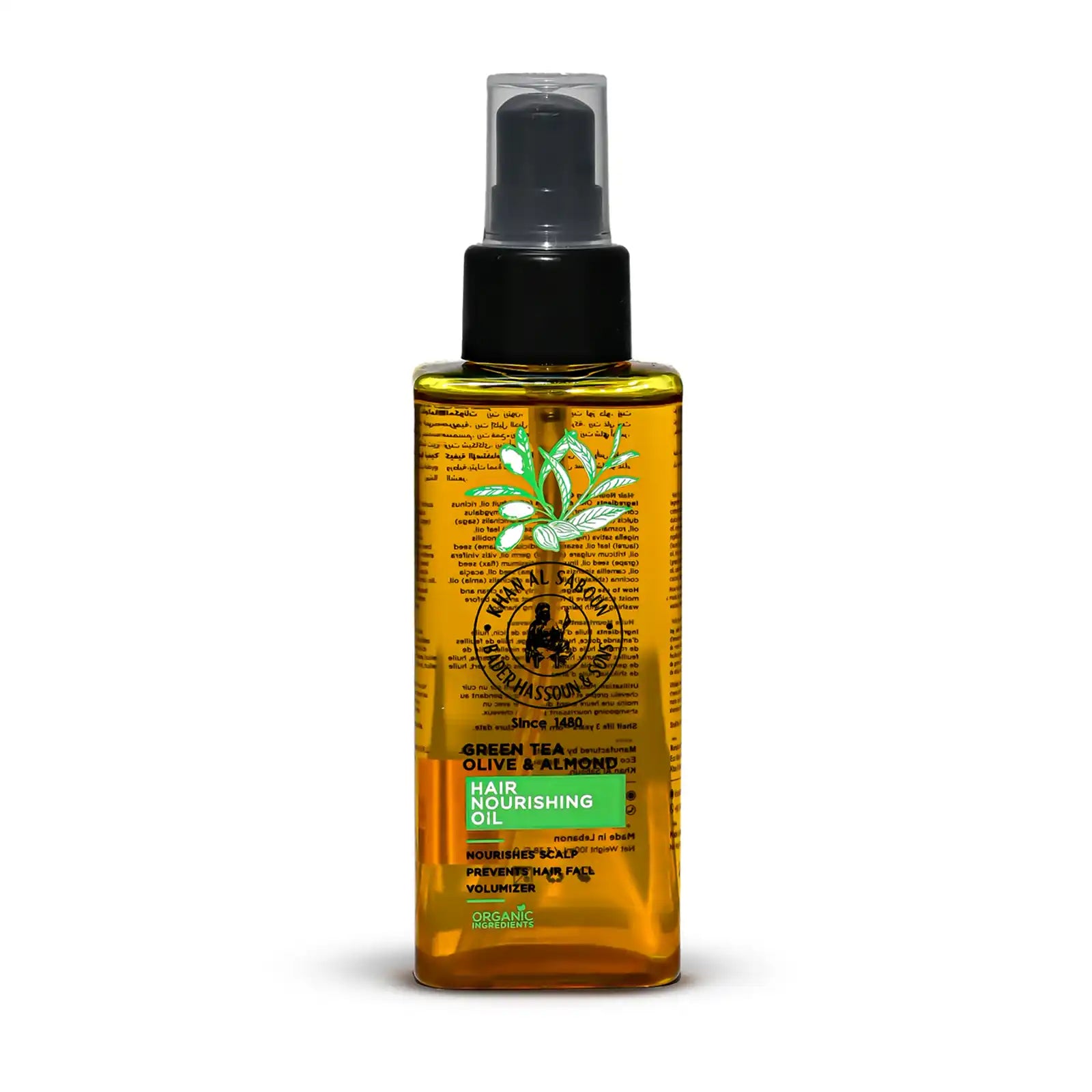 Khan Al Saboun Green Tea, Olive & Almond Hair Nourishing Oil – 100ml