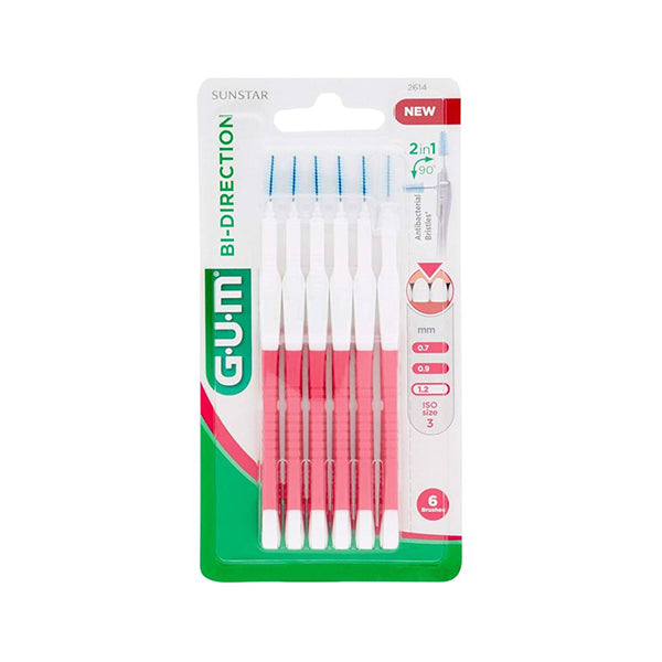 Bi-Direction Pink 1.2Mm Interdental Brush 6 Pcs