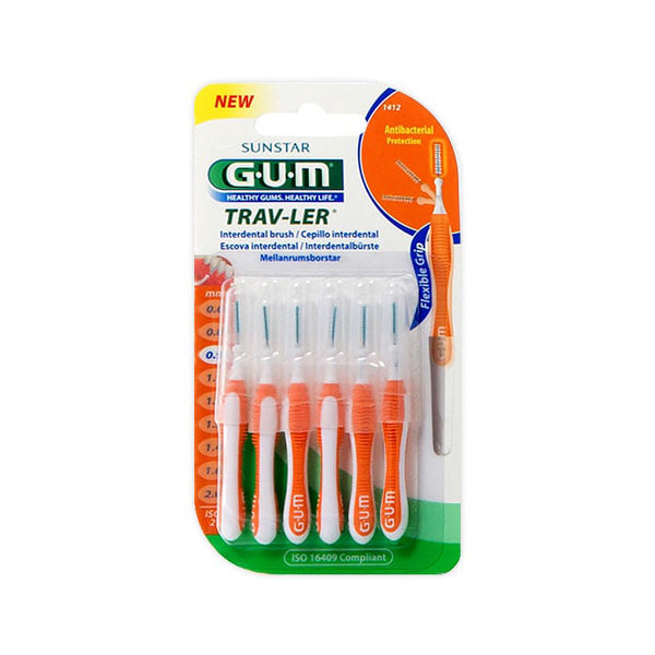 Trav-Ler Reusable Interdental Brush Orange 0.9Mm 6Pcs