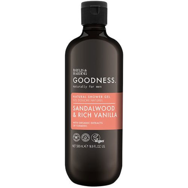 Goodness Mens Sandalwood & Rich Vanilla Shower Gel, 500 ML