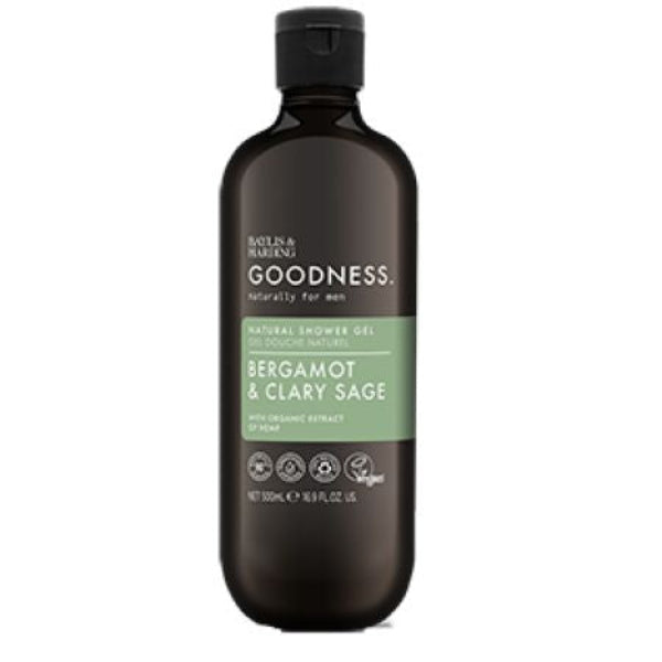 Goodness Mens Shower Gel - Bergamot & Clary Sage - 500 ML