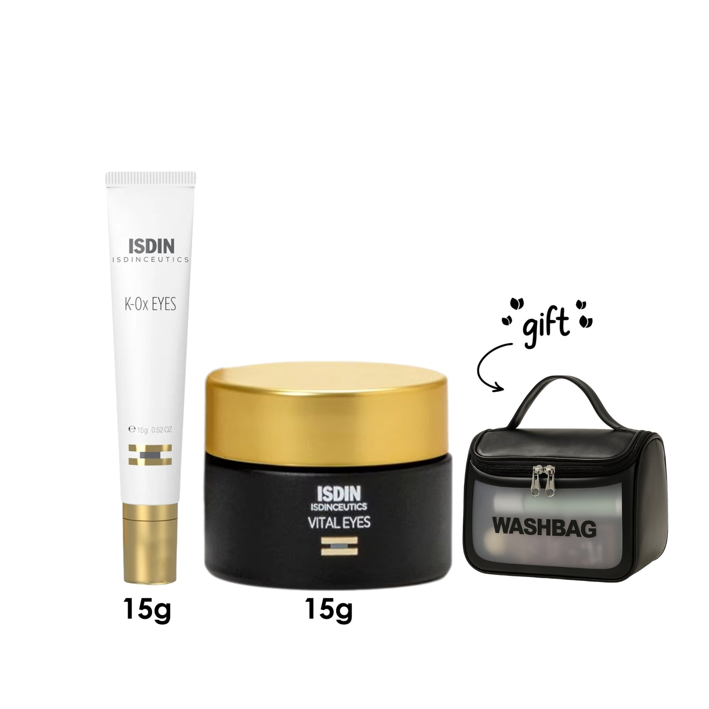 Isdinceutics K-Ox Eyes 15 ML + Isdinceutics Vital Eyes Eye Cream, 15 G + Free Wash Bag