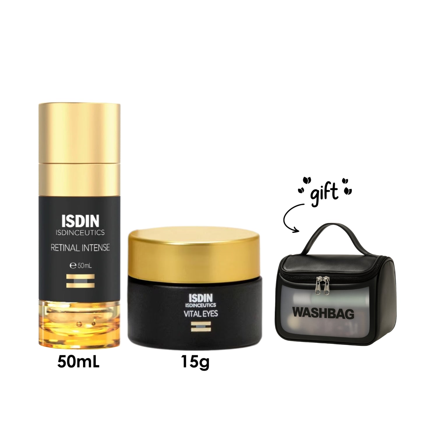 Isdinceutics Retinal Intense 50 ML + Isdinceutics Vital Eyes Eye Cream, 15 G + Free Wash Bag
