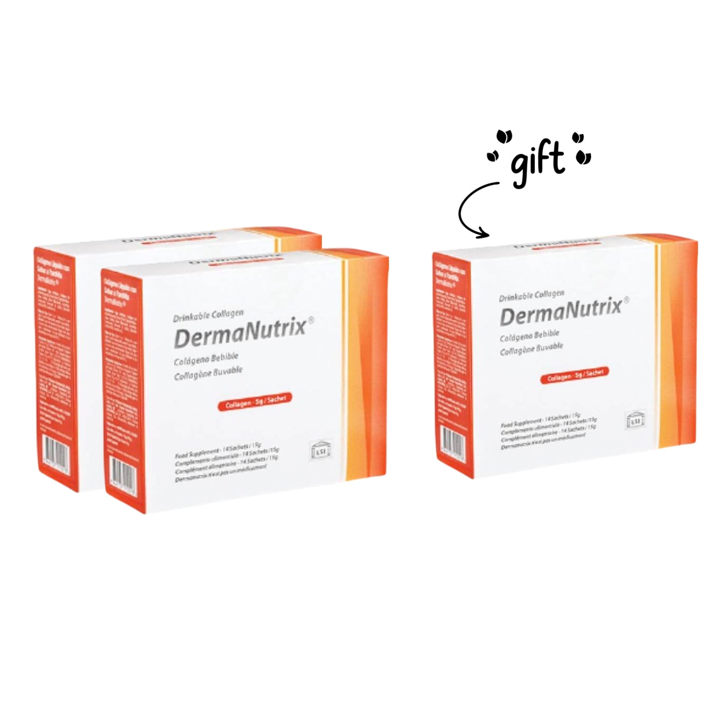 3 x DermaNutrix Concentrated Marine Drinkable Collagen 14 Sachets
