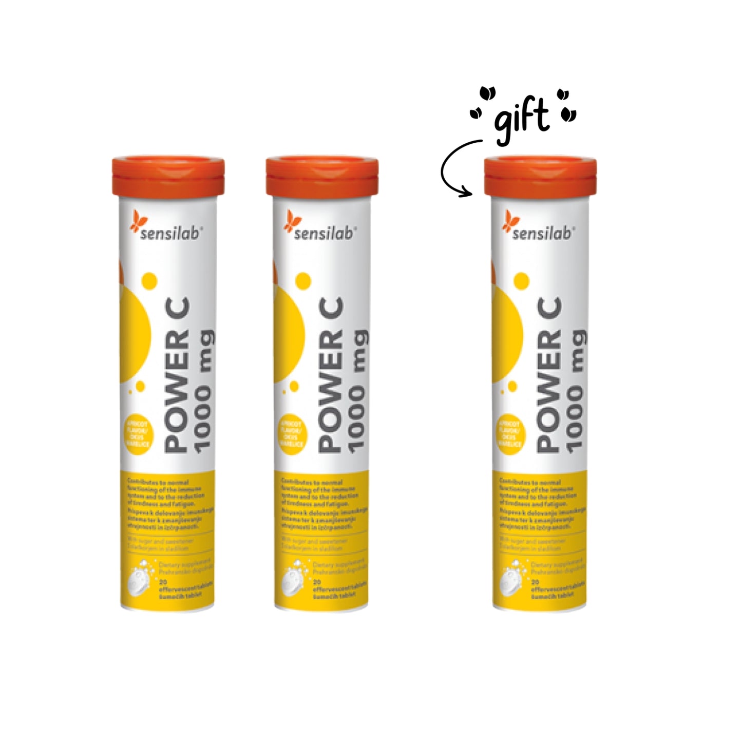 3 x Power C Vitamin 1000mg 20 Effervescent Tablets