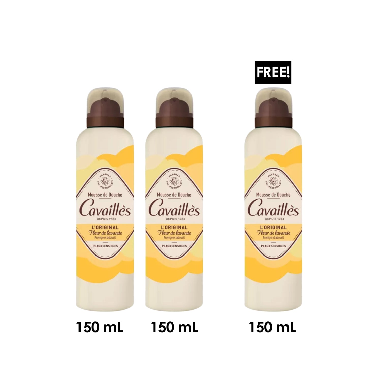 3 x Original Shower Foam With Lavender Notes - Sensitive Skin