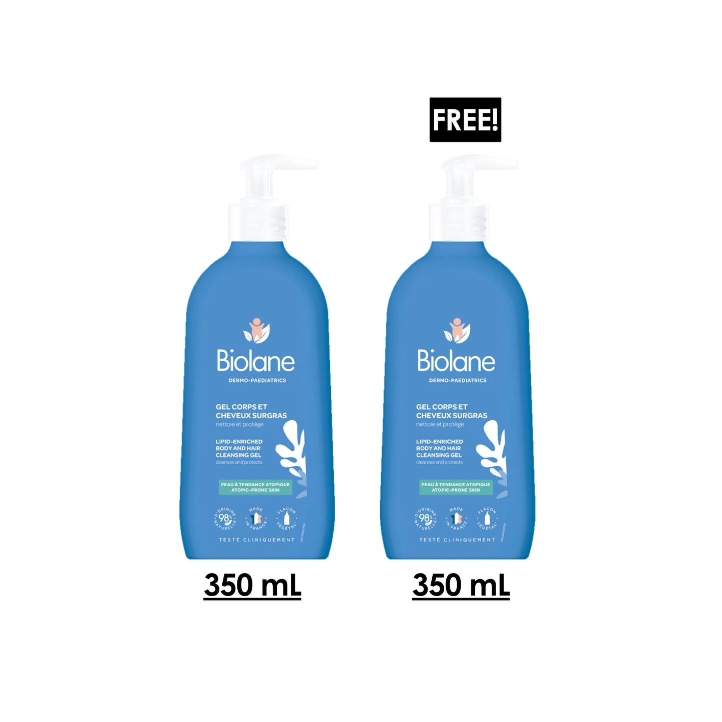 2 x Bio 2-in-1 Surgras Shampoo 350 ML
