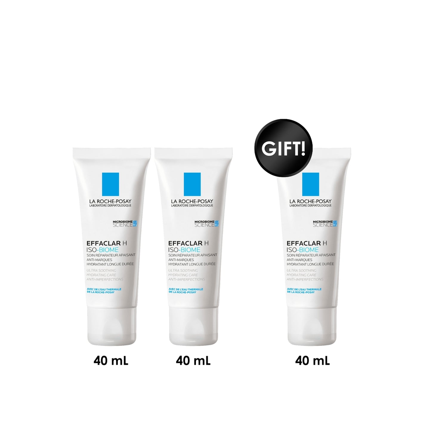 3 x Effaclar H Isobiome Moisturiser 40 ml