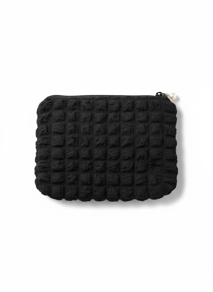 Gift From Zeina Care: Black/ White Fluffy Pouch