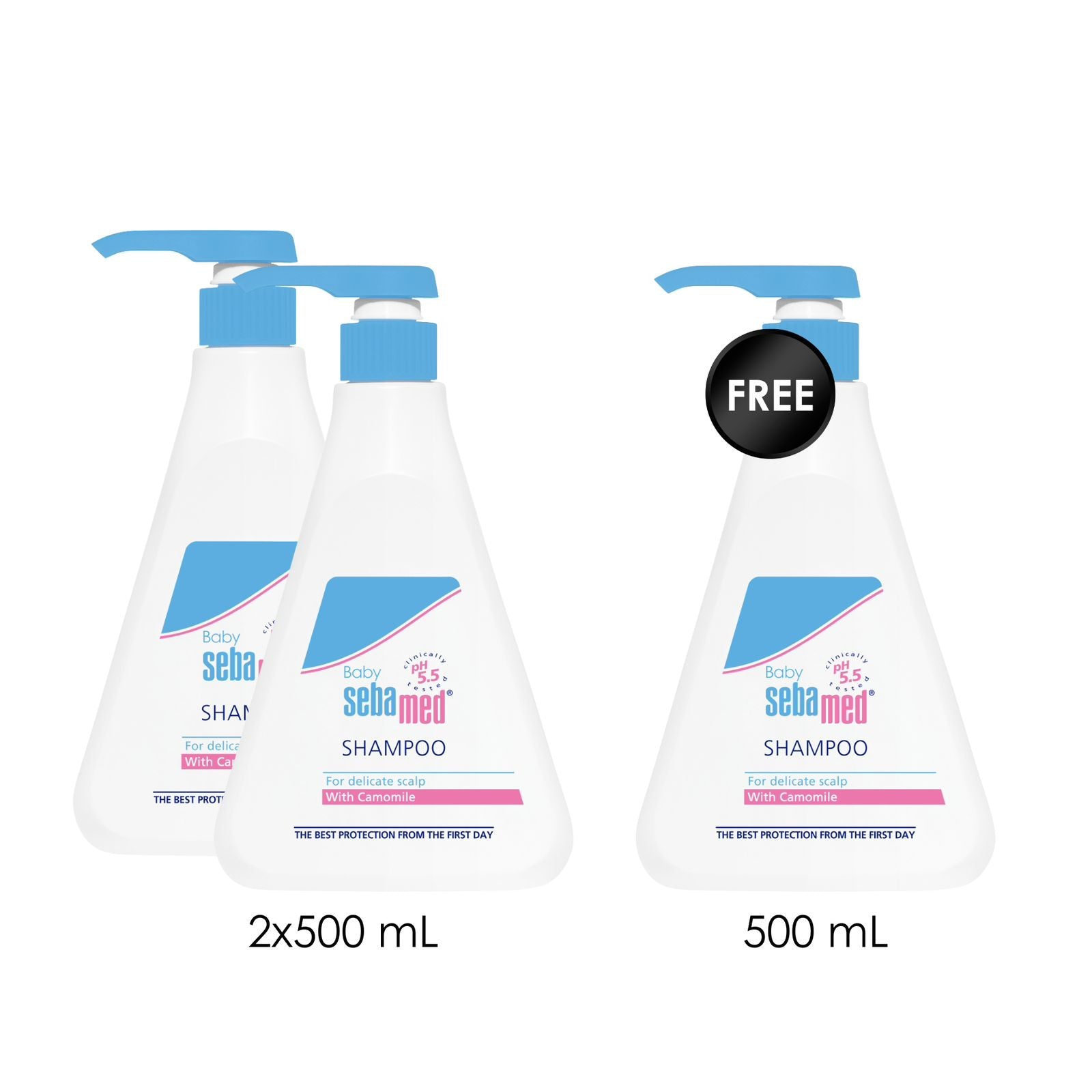 3 x Baby Shampoo for Delicate Scalp with Chamomile