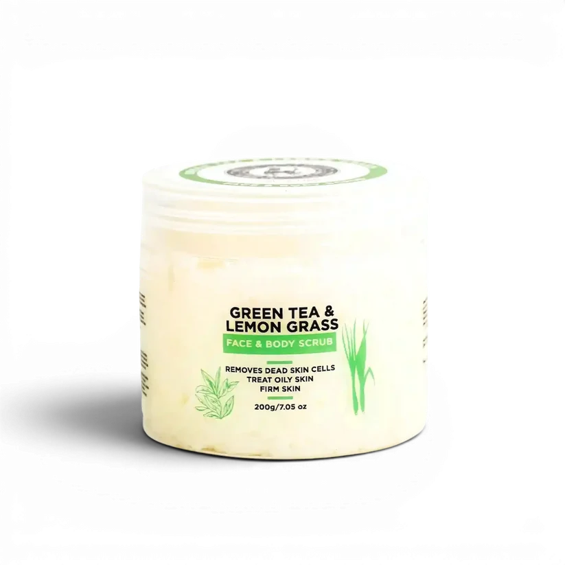 Khan Al Saboun Green Tea & Lemongrass Face & Body Scrub – 200g