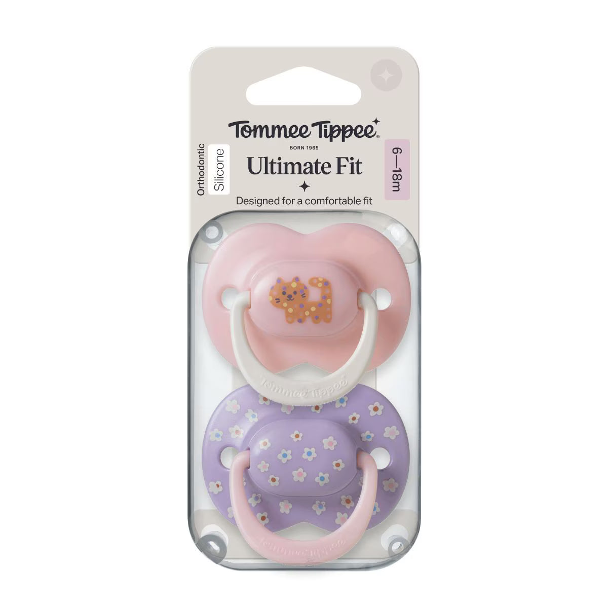 Ultimate Fit Orthodontic Silicone X2 Soothers 6-18M Girl