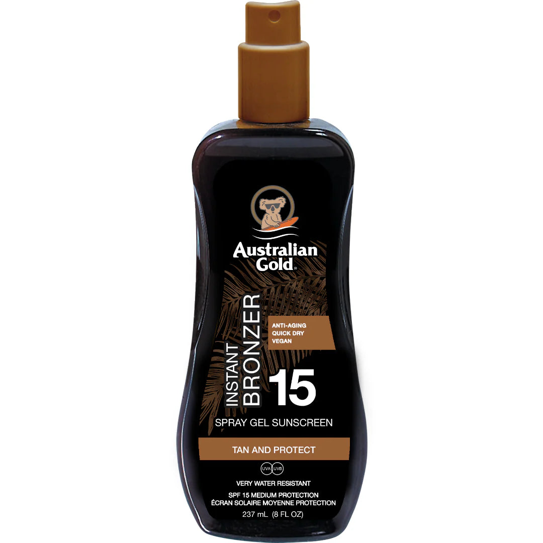 Instant Bronzer Spray Gel Sunscreen SPF 15 Tan and Protect 237 ML