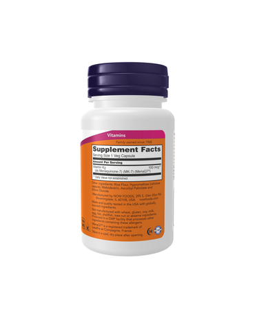 Mk-7 Vitamin K 2 100 Mcg 60 Veg Capsules