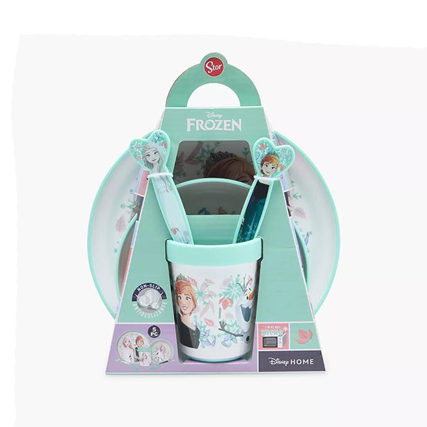 Stor Non-Slip 5Pcs (Plate + Bowl + Tumbler 250 ML + Cutlery) Frozen