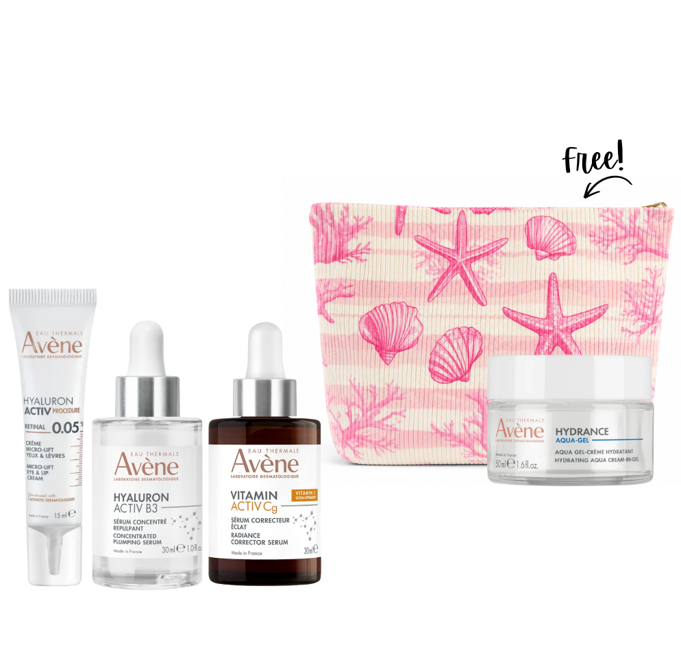 Avène Anti-Aging Glow Routine – Hyaluronic, Vitamin C & Retinal Set + Gifts