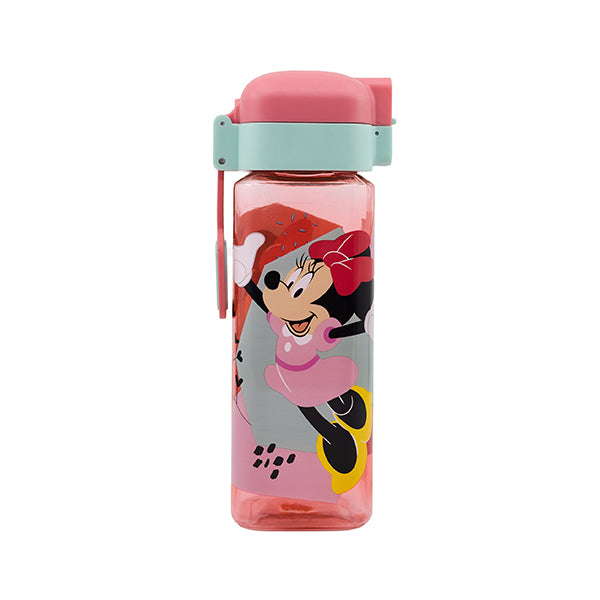 Stor Safety Lock Square Bottle 550 ML Minnie Mouse Being More Minnie