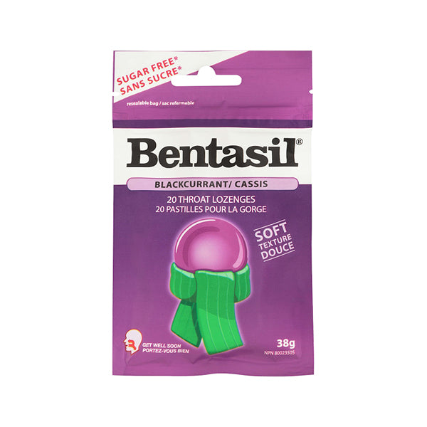 Sugar Free 20 Soft Throat Lozenges - Blackcurrant