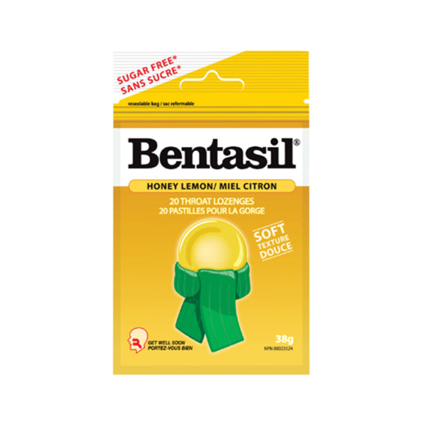 Sugar Free 20 Soft Throat Lozenges - Honey & Lemon