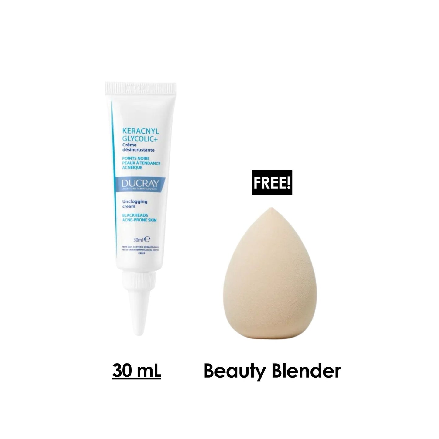 Keracnyl Glycolic+ 30 ML + Free Beauty Blender