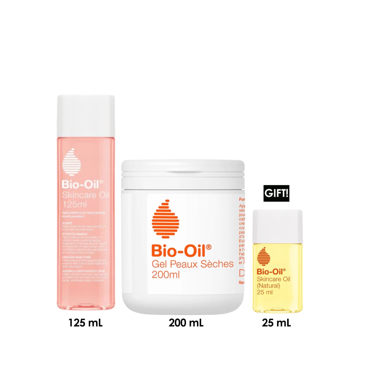 Dry Skin Gel 200ml + Skincare Oil 125ml + Free Gift Skincare Oil (Natural) 25ml