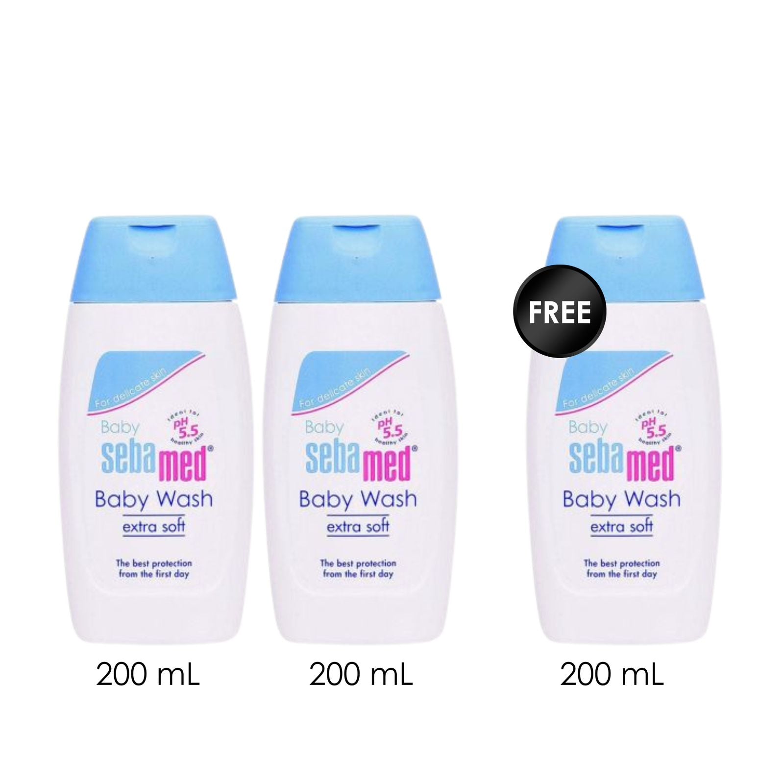 3x Baby Gentle Wash 200 ML
