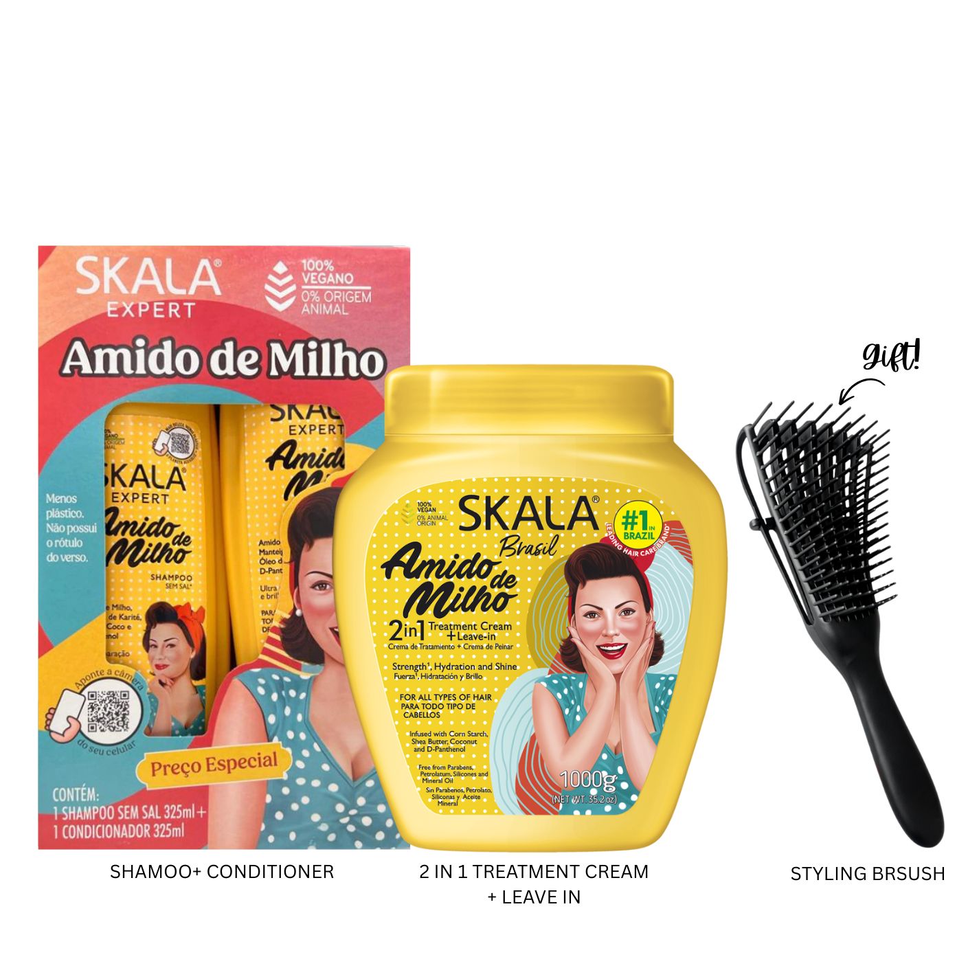 Brasil Amido de Milho Smoothing Hair Care Set