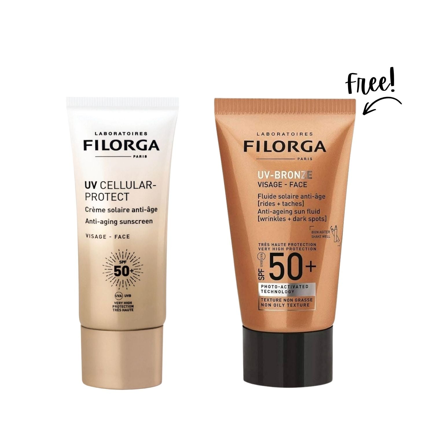 Filorga UV Cellular-Protect + UV-Bronze SPF50+ Duo | Buy 1 Get 1 Free