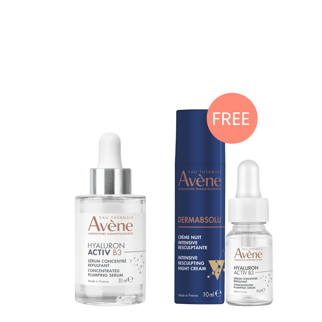Buy Avene Hyaluron Activ B3 Concentrated Plumping Serum 30 ML & Get Free Gift - DermAbsolu Intensive Resculpting Night Cream 10mL