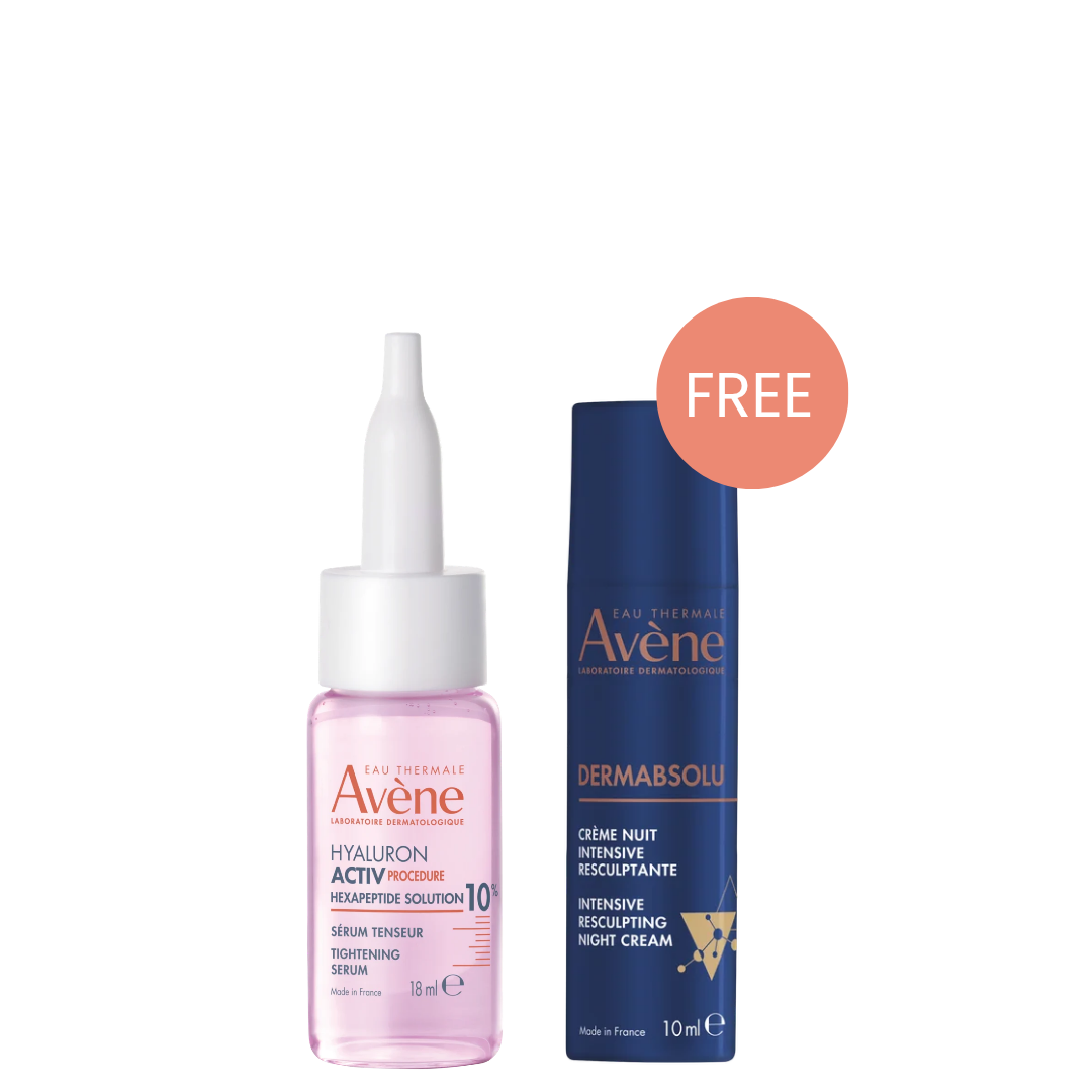 Buy Avene Hyaluron Activ Firming Serum l 10% Hexapeptide Solution 18mL & Get Free Gift - DermAbsolu Intensive Resculpting Night Cream 10mL