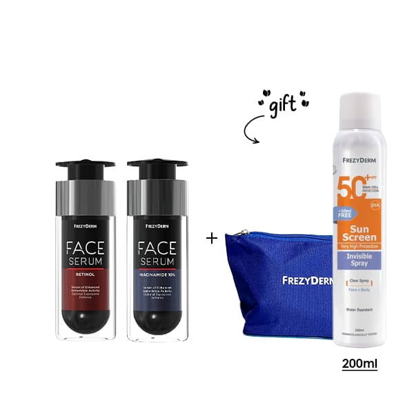 Face Serum Retinol, 30 ML + Face Serum Niacinamide 10%, 30 ML + Free Sunscreen + Free Pouch