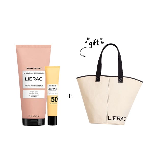 Lierac Body-Nutri The Resurfacing Scrub + Sunissime The Velvety Sun Fluid SPF50+ + Free Gift