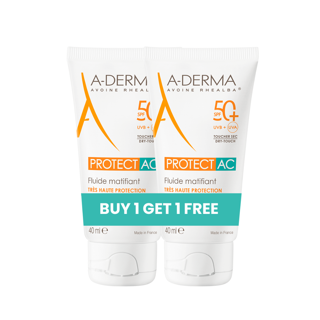 Buy 1 Get 1 Protect AC Mattifying Face Sunscreen Fluid SPF50+ for acne prone skin 2x40ml