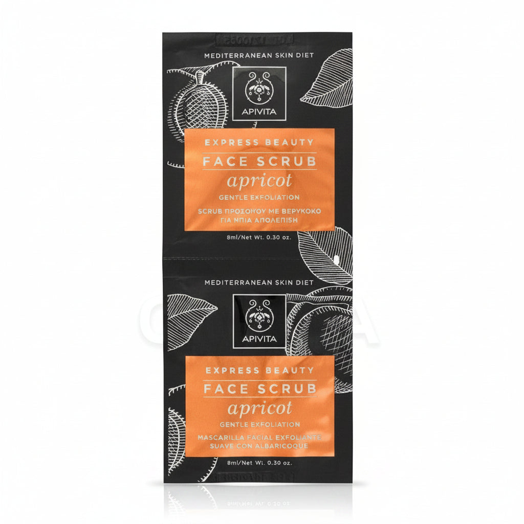 APIVITA Express Beauty Face Scrub Apricot Gentle Exfoliation 2 x 8ml