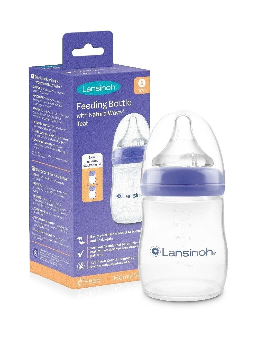 Feeding Bottle with Natural Wave Teat 160 ML