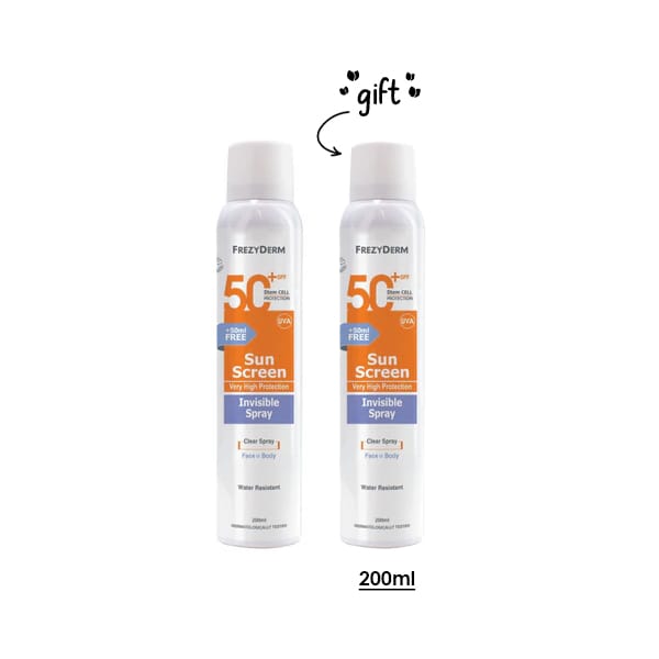 2 x Frezyderm Screen Invisible Spray SPF50+ 200 ML