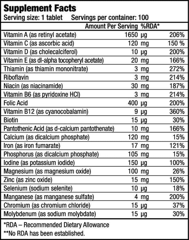 Biotechusa One-A-Day Multivitamins 100 Tablets