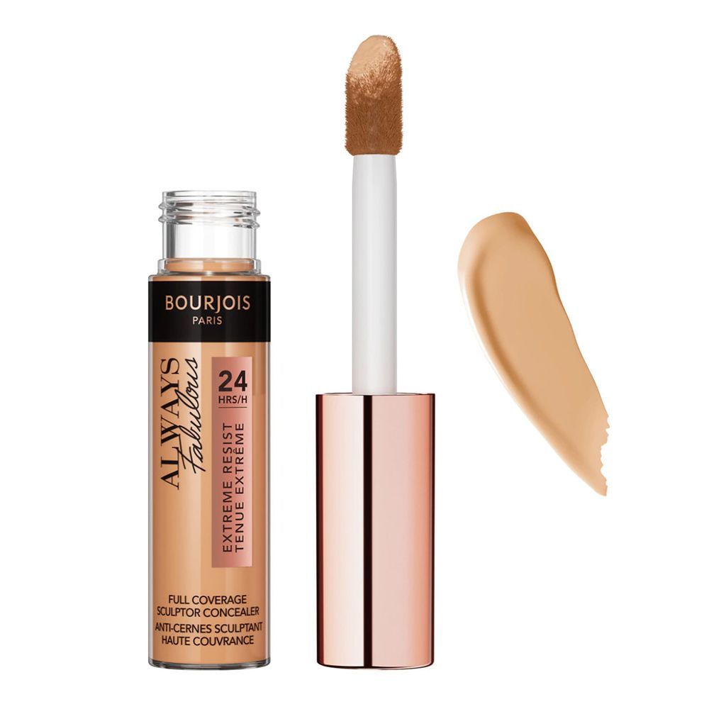Bourjois Always Fabulous 300 Beige Rosé applicator and texture swatch