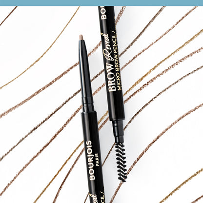 Bourjois Brow Reveal Micro 002 Soft Brown pencil and eyebrow swatches