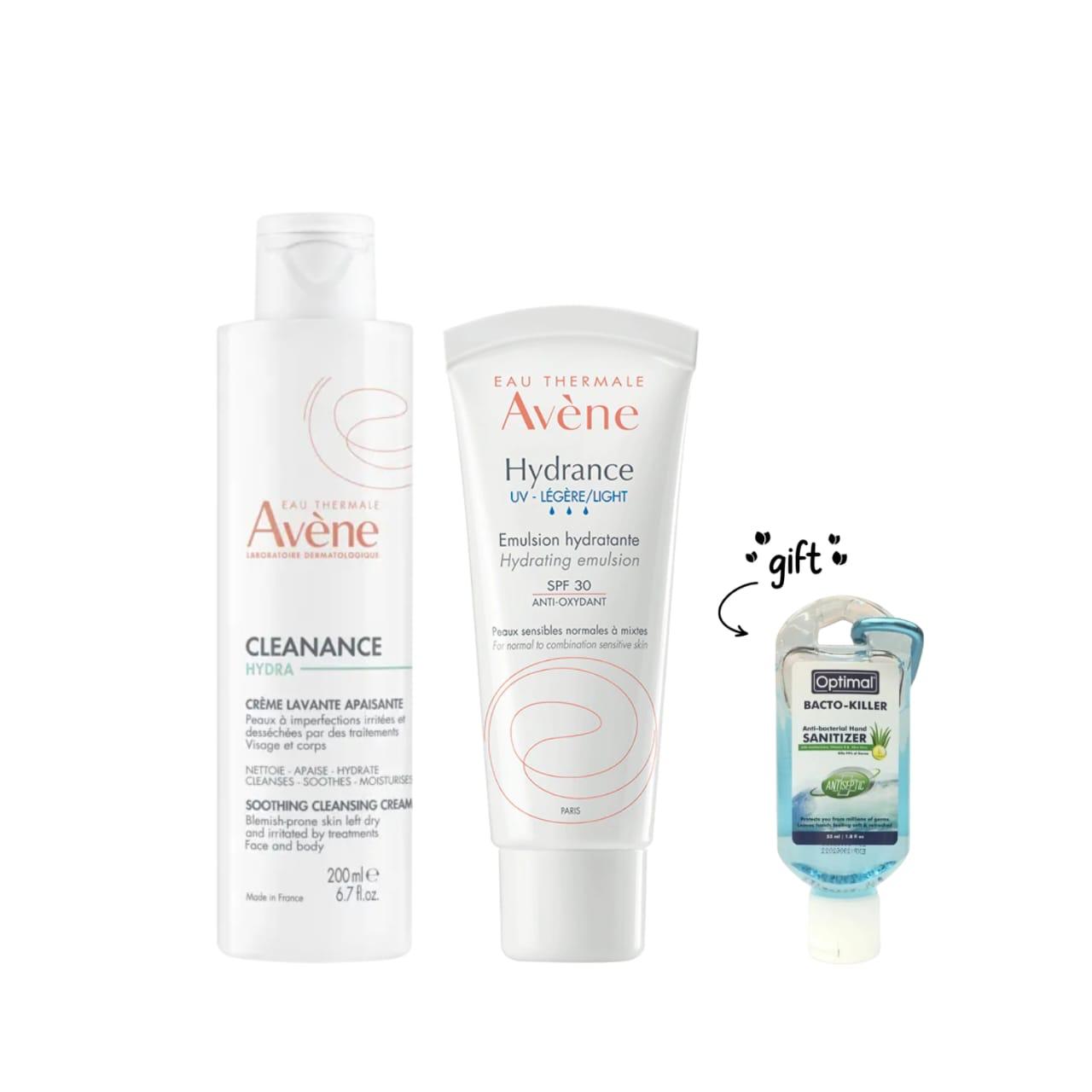 Cleanance Hydra Soothing Cleansing Cream 200 ML + Hydrance UV Light SPF30 40 ML + Free Gift