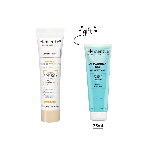 SPF 50+ Mineral Sun Protection - Light Tint + Free Cleansing Gel